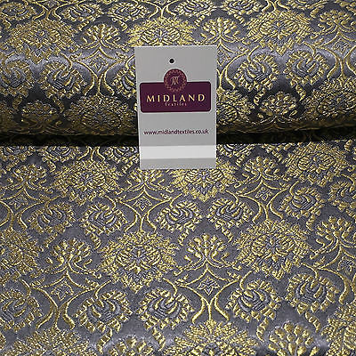 Indian Banarsi Gold Floral Faux Silk Brocade Fabric 44 ' M711 Mtex - Midland Textiles & Fabric