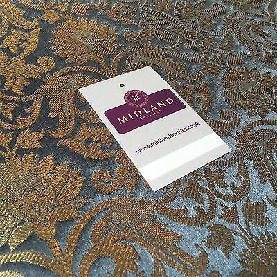 Indian Floral gold metallic banarsi brocade faux silk fabric 44' Wide M692 - Midland Textiles & Fabric