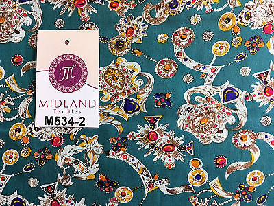 Royal Jewel Printed 100% Cotton Poplin fabric 58" Wide M534 Mtex - Midland Textiles & Fabric
