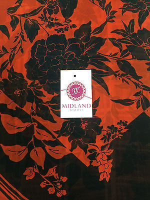 Vintage floral printed Light chiffon high street dress fabric 58' M401 Mtex - Midland Textiles & Fabric