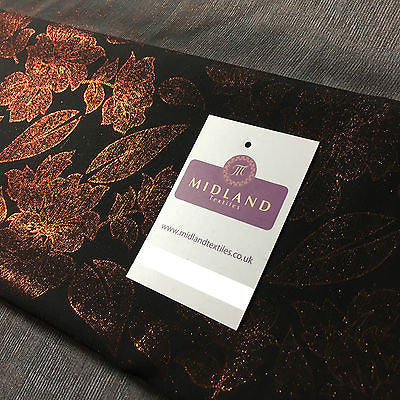Black Floral Crinkle foggy foil chiffon printed dance fabric 44' M694 Mtex - Midland Textiles & Fabric