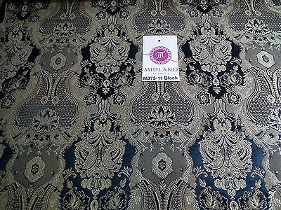 Indian Banarsi Gold Metallic Ornamental floral brocade fabric M373 Mtex 40' wide - Midland Textiles & Fabric