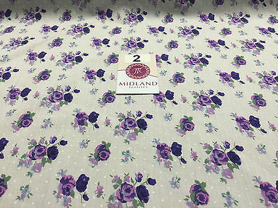 Vintage Floral Rose Spotted Print Poly Cotton Fabric 44' Wide M356 Mtex - Midland Textiles & Fabric