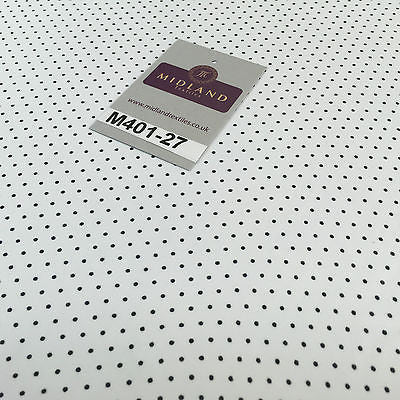 Optical White & Black Small Dotted Light chiffon Printed fabric 58' M401-27 Mtex - Midland Textiles & Fabric