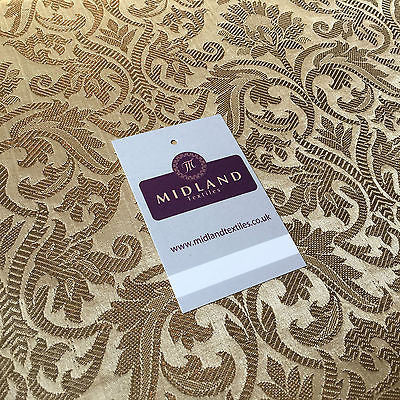 Indian Floral gold metallic banarsi brocade faux silk fabric 44' Wide M692 - Midland Textiles & Fabric
