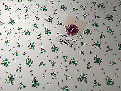 Ditsy Floral Printed on white Super Soft Polycotton Fabric 45' Wide M542 Mtex - Midland Textiles & Fabric