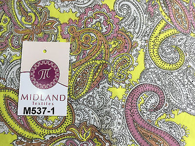 Traditional Vintage Paisley floral 100% Cotton Poplin 58' Wide M537 Mtex - Midland Textiles & Fabric
