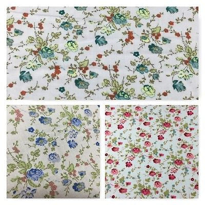 Vinatge Floral poly cotton print dress craft fabric 44" Wide M353 Mtex - Midland Textiles & Fabric