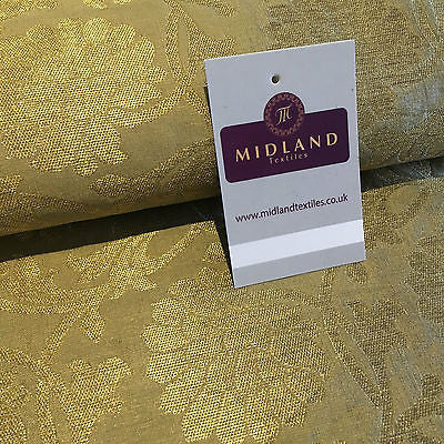 Indian Floral gold metallic banarsi faux silk Brocade fabric 44' M710 Mtex - Midland Textiles & Fabric