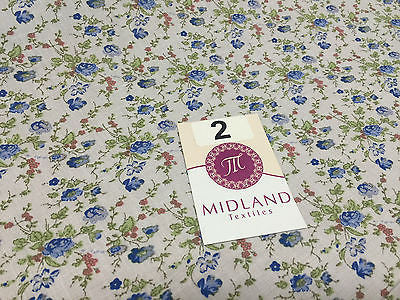 Vinatge Floral poly cotton print dress craft fabric 44" Wide M353 Mtex - Midland Textiles & Fabric