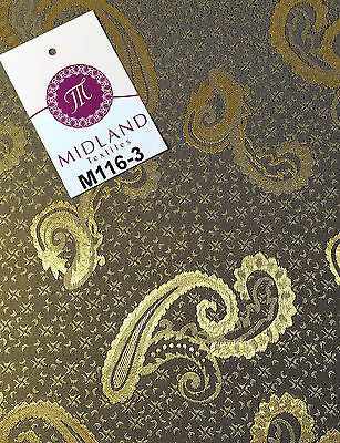 Two Toned Paisley Satin Jacquard Dress Fabric 58' Wide M116 Mtex - Midland Textiles & Fabric
