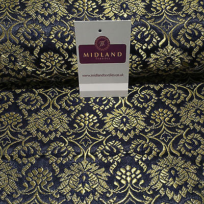 Indian Banarsi Gold Floral Faux Silk Brocade Fabric 44 ' M711 Mtex - Midland Textiles & Fabric
