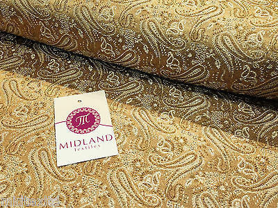 Metallic Paisley brocade Banarsi fabric 44