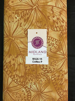 Large Butterfly Melody Print Fabric 5620 100% Cotton 44' Wide M526 Mtex - Midland Textiles & Fabric