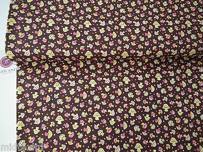 Mushroom Print 100% Cotton Poplin Fabric, 45' Wide Craft Cotton M27 - Midland Textiles & Fabric
