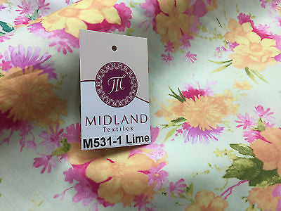 Vintage Abstract Floral Printed Fabric 100% Cotton Poplin  44" Wide  M531 Mtex - Midland Textiles & Fabric