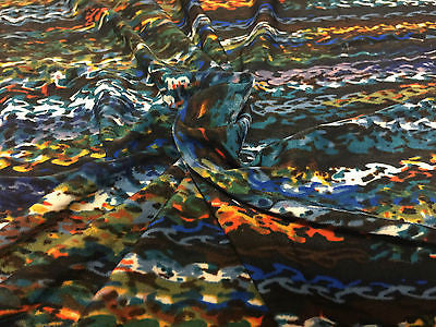 Multi Coloured Striped printed ity Jersey Lycra Stretch Fabric 58' M167 Mtex - Midland Textiles & Fabric