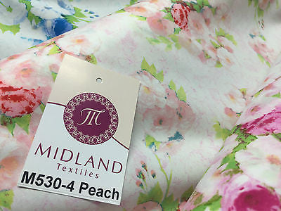 Vintage floral shabby Chic Printed Fabric 100% Cotton Poplin 44' Wide M530 Mtex - Midland Textiles & Fabric