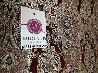 Indian Banarsi Gold Metallic Ornamental floral brocade fabric M373 Mtex 40' wide - Midland Textiles & Fabric