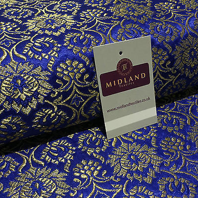 Indian Banarsi Gold Floral Faux Silk Brocade Fabric 44 ' M711 Mtex - Midland Textiles & Fabric