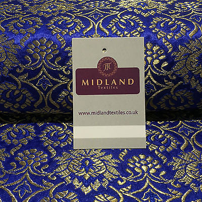 Indian Banarsi Gold Floral Faux Silk Brocade Fabric 44 ' M711 Mtex - Midland Textiles & Fabric