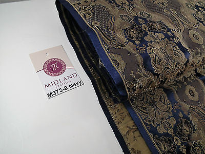 Indian Banarsi Gold Metallic Ornamental floral brocade fabric M373 Mtex 40' wide - Midland Textiles & Fabric