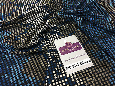 Spotted printed ity stretch jersey Lycra dress Fabric 58' wide M640 Mtex - Midland Textiles & Fabric