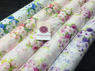 Vintage floral shabby Chic Printed Fabric 100% Cotton Poplin 44' Wide M530 Mtex - Midland Textiles & Fabric