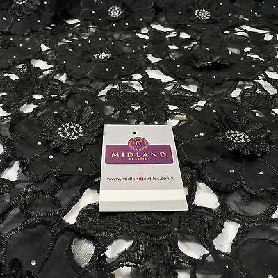 3d Floral chiffon applique embroidery dress wedding fabric 55' Wide  M716 Mtex - Midland Textiles & Fabric