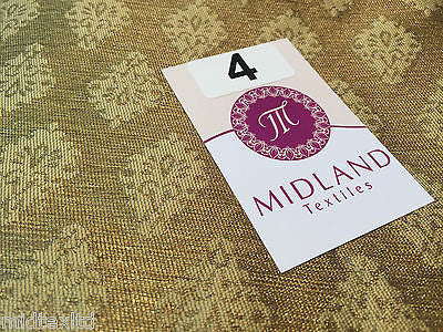 Indian Gold paisley flower banarsi metallic brocade fabric 44' M390 Mtex - Midland Textiles & Fabric