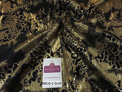 Metallic Flocked Jersey one way stretch sequin dress fabric 55