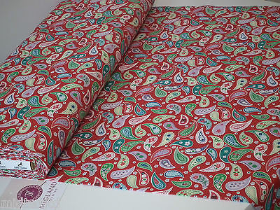 Paisley Print 100% Cotton Poplin Fabric, 45' Craft Cotton Wide M25 Mtex - Midland Textiles & Fabric
