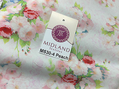 Vintage floral shabby Chic Printed Fabric 100% Cotton Poplin 44' Wide M530 Mtex - Midland Textiles & Fabric