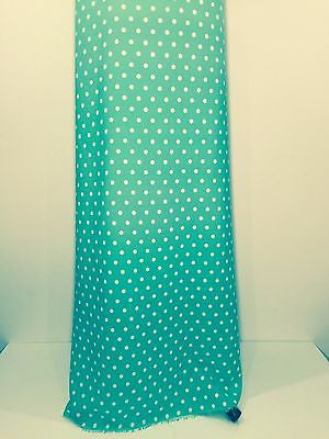 Aqua green polka dot peachskin crepe dress fabric 58