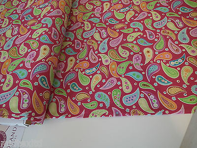Paisley Print 100% Cotton Poplin Fabric, 45' Craft Cotton Wide M25 Mtex - Midland Textiles & Fabric