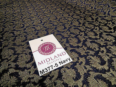 Indian  Floral Gold Metallic faux silk banarsi Brocade 44' Wide M377 - Midland Textiles & Fabric