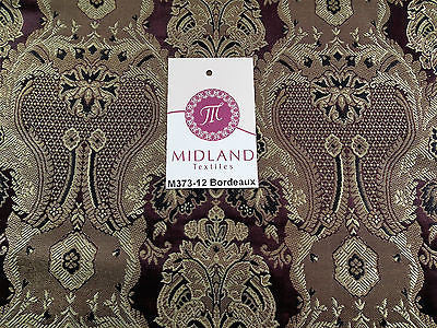 Indian Banarsi Gold Metallic Ornamental floral brocade fabric M373 Mtex 40' wide - Midland Textiles & Fabric