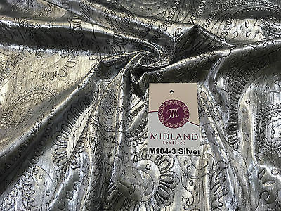 Lame Corduroy Paisley Embossed Foil 1 way stretch Fabric 58' wide M104 Mtex - Midland Textiles & Fabric