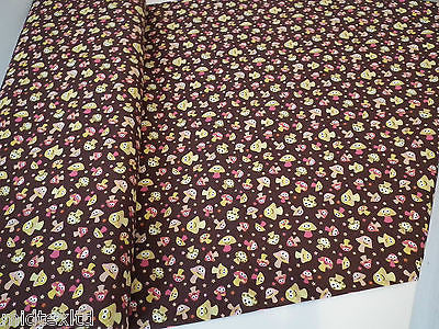 Mushroom Print 100% Cotton Poplin Fabric, 45' Wide Craft Cotton M27 - Midland Textiles & Fabric