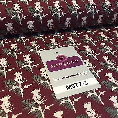 Wine Highland Scottish Tartan 100% Cotton craft and quilting Fabric 45