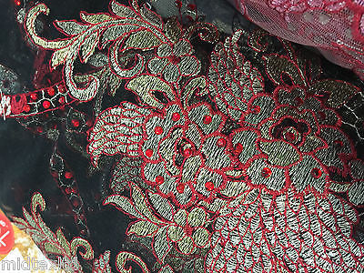 EMBROIDERY SCALLOPED FLORAL TULLE NET LACE BRIDAL DRESS FABRIC M231 - Midland Textiles & Fabric