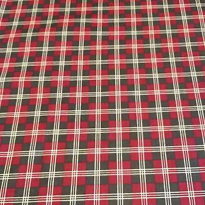 Wine Highland Scottish Tartan 100% Cotton craft and quilting Fabric 45' M677 - Midland Textiles & Fabric