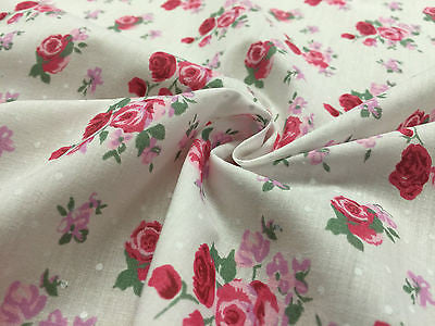 Vintage Floral Rose Spotted Print Poly Cotton Fabric 44" Wide M356 Mtex - Midland Textiles & Fabric