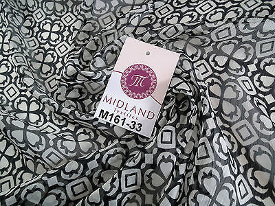 Geometric black and white printed chiffon fabric 44" wide M161-33 Mtex - Midland Textiles & Fabric