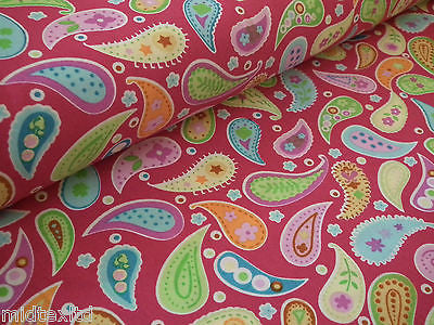 Paisley Print 100% Cotton Poplin Fabric, 45' Craft Cotton Wide M25 Mtex - Midland Textiles & Fabric