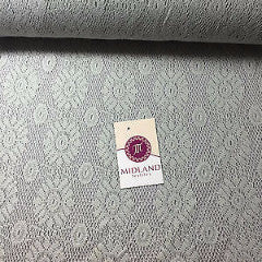 3D Floral Soft Lace Mesh Crochet Semi Transparent Dress Fabric 58' Wide Mtex - Midland Textiles & Fabric