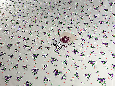 Ditsy Floral Printed on white Super Soft Polycotton Fabric 45' Wide M542 Mtex - Midland Textiles & Fabric