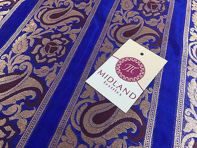 Pure Silk Indian Banarsi Floral Woven Golden Metallic Brocade 45" M260 Mtex - Midland Textiles & Fabric