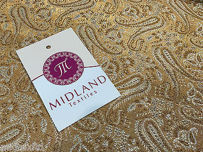 Metallic Paisley brocade Banarsi fabric 44