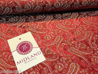 Metallic Paisley brocade Banarsi fabric 44' Wide M248 Mtex - Midland Textiles & Fabric